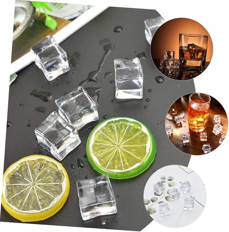40Pcs Transparent Fake Ice Cubes Reusable Realistic Crystals For Drinks Photo Props Beverage Decoration - Image 2